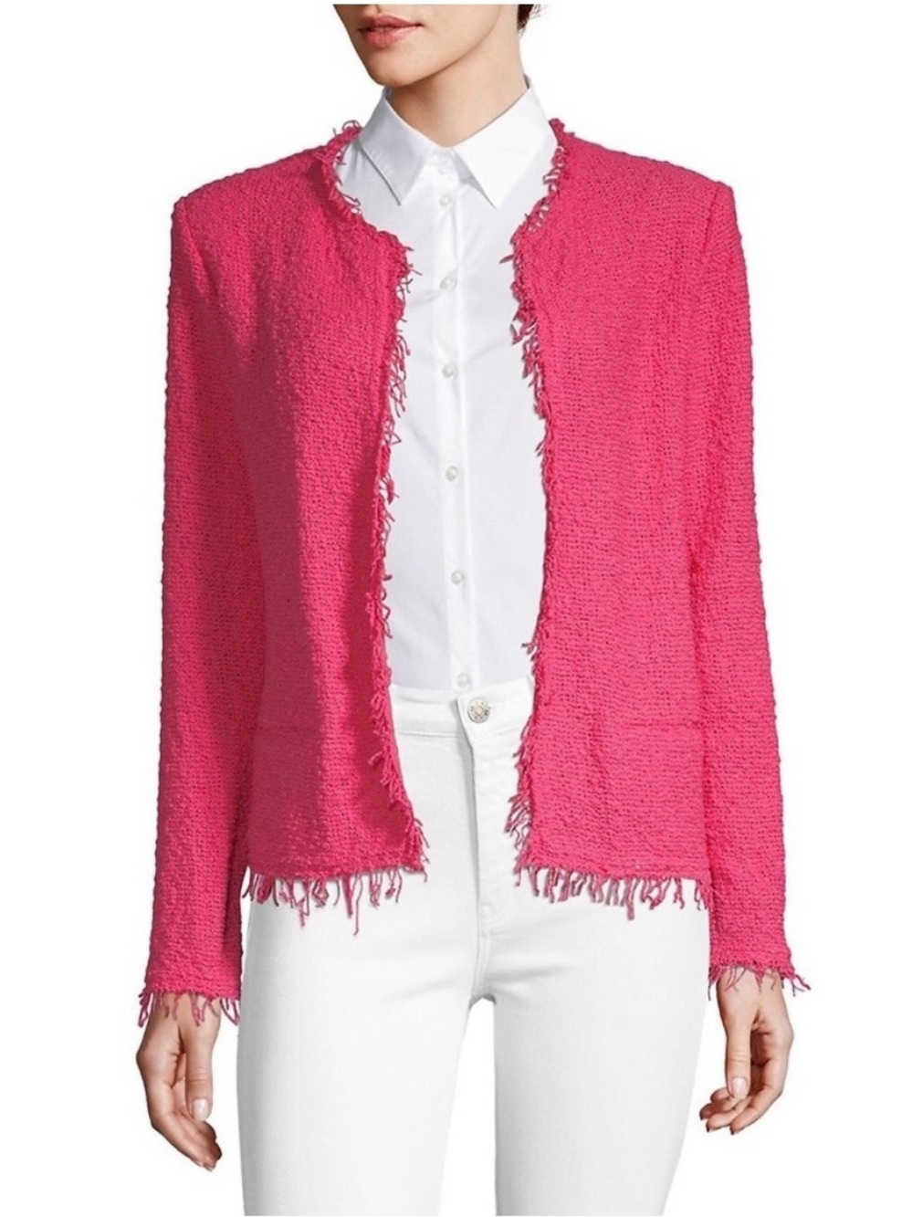 IRO Shavani Fringe Bouclé Open Jacket Size: 44 (10/12)